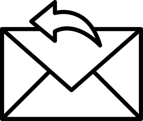 Mail Message Icône Dans Style Contour — Image vectorielle