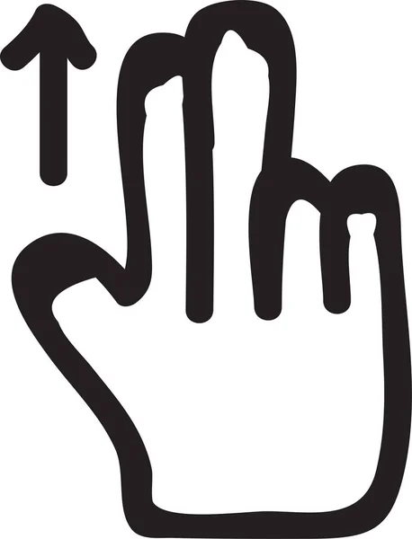 Значок Жеста Пальца Слайда Ручном Стиле — стоковый вектор