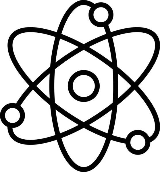 Nuklearna Ikona Nauki Atomowej Zarysie — Wektor stockowy