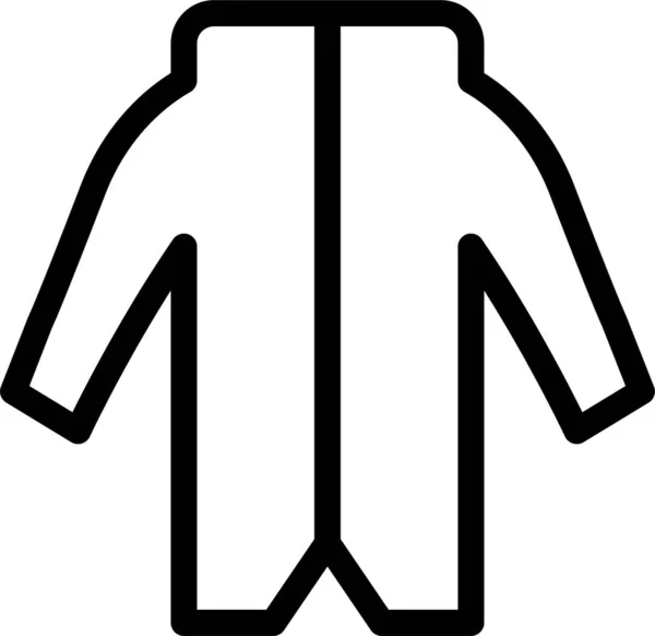 Ikona Płaszcza Tkaniny Koszula Stylu Zarysu — Wektor stockowy
