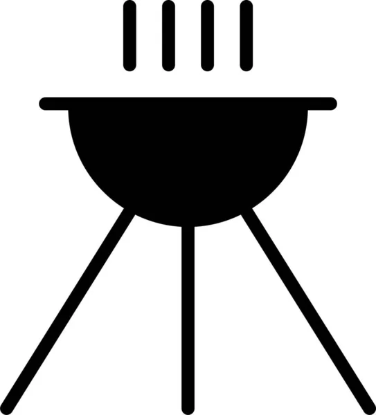 Burner Cooking Food Icon Solid Style —  Vetores de Stock