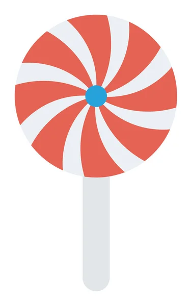Candy Lollipop Sugar Icon Flat Style — Stock Vector