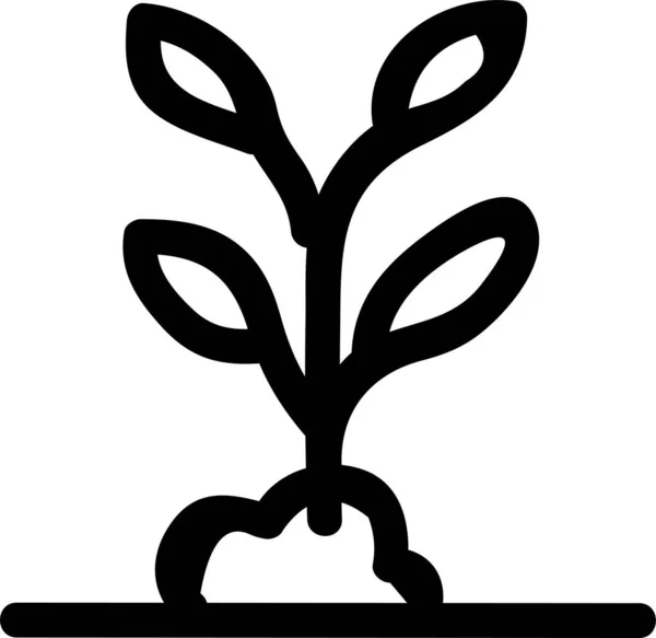 Иконка Цветочного Леса Стиле Ручной Работы — стоковый вектор