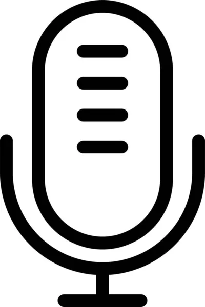 Ícone Microfone Microhone Microfone Estilo Esboço — Vetor de Stock