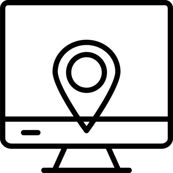 Gps Lageplan Symbol Umrissstil — Stockvektor