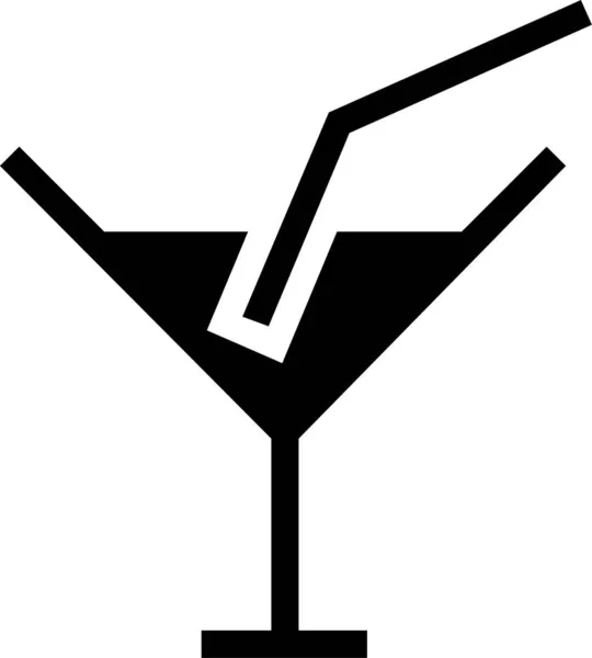 Alcohol Beverage Cocktail Icon Solid Style — Stock Vector