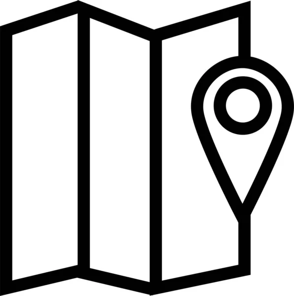 Gebied Gps Locatie Pictogram Omtrek Stijl — Stockvector