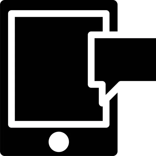Message Chat Icône Mobile Dans Style Solide — Image vectorielle