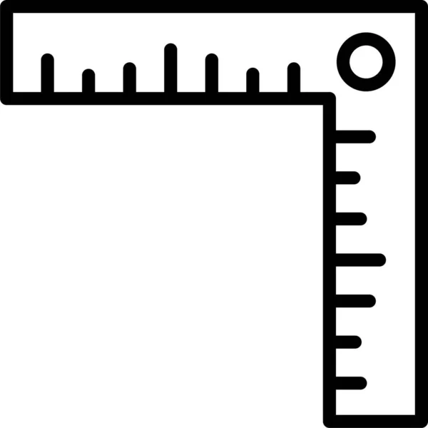 Construction Géométrie Mesure Icône Dans Style Contour — Image vectorielle