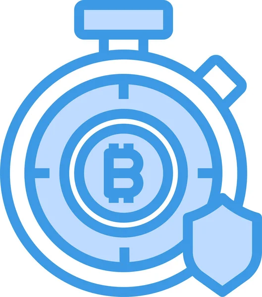 Bitcoin Criptomoneda Icono Dinero Estilo Esquema Lleno — Archivo Imágenes Vectoriales