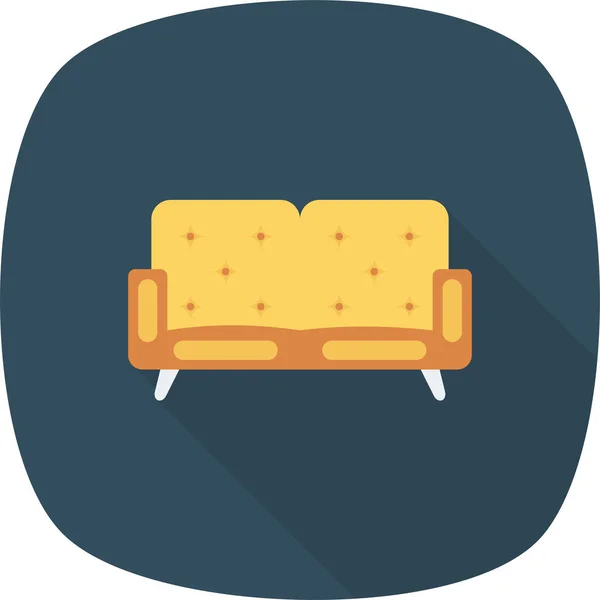 Stuhl Couch Möbel Ikone Flachen Stil — Stockvektor