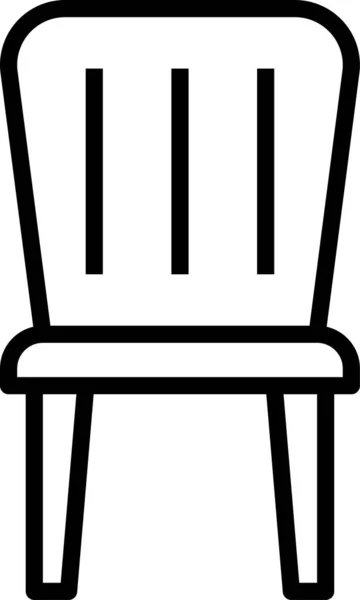 Καρέκλα Κάθισμα Εικονίδιο Έπιπλα Στυλ Περίγραμμα — Διανυσματικό Αρχείο