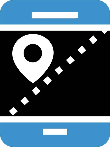 Location Mobile Navigation Icon Flat Style — Stock Vector