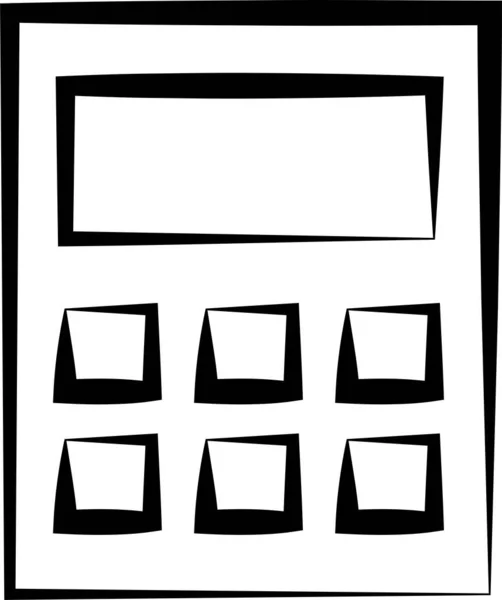 Иконка Калькулятора Стиле Handdrawn — стоковый вектор