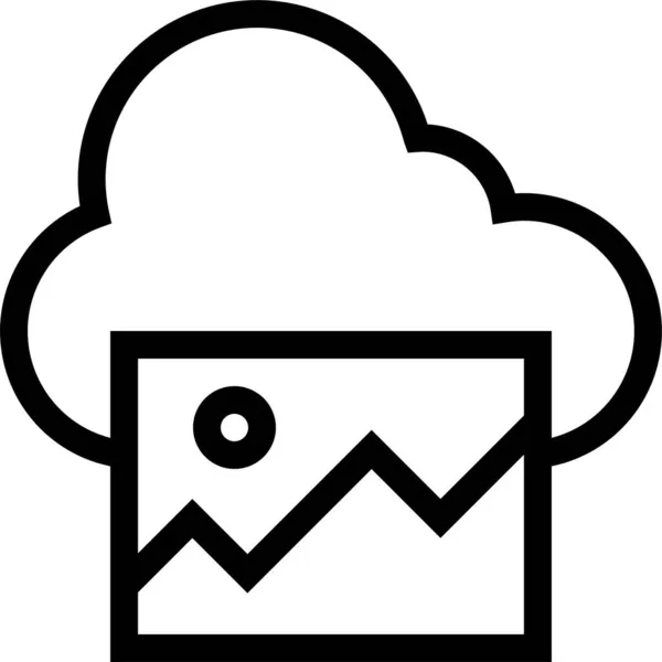 Ikona Projektu Chmury Obliczeniowej Zarysie — Wektor stockowy