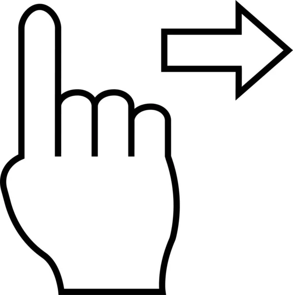 Fingergeste Rechtes Symbol Umrissstil — Stockvektor