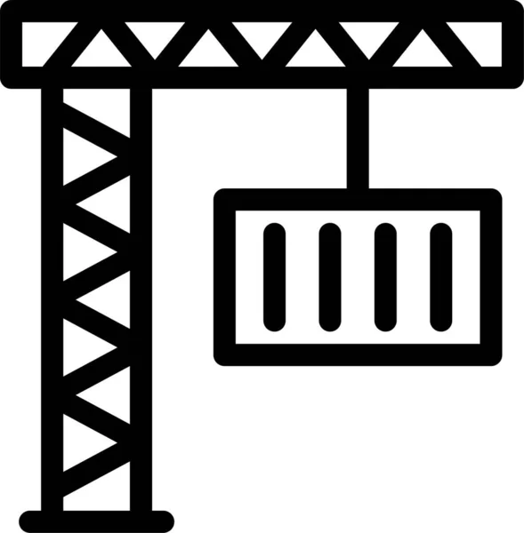 Auto Kraan Lifter Pictogram Omtrek Stijl — Stockvector