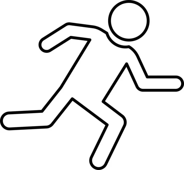 Sportler Marathon Spieler Ikone Outline Stil — Stockvektor