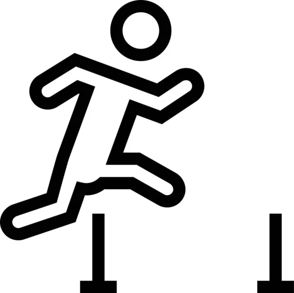 Motion Fitness Jogging Ikon Kontur Stil — Stock vektor