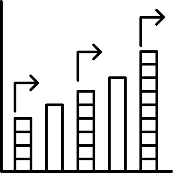 Wykres Wykres Wykres Wzrostu Ikona Zarysie Stylu — Wektor stockowy