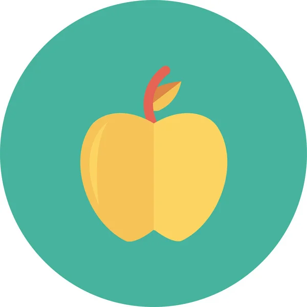 Elma Yemeği Taze Simgesi Düz Stil — Stok Vektör