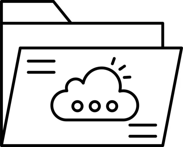 Archiver Icône Des Fichiers Cloud Dans Style Contour — Image vectorielle
