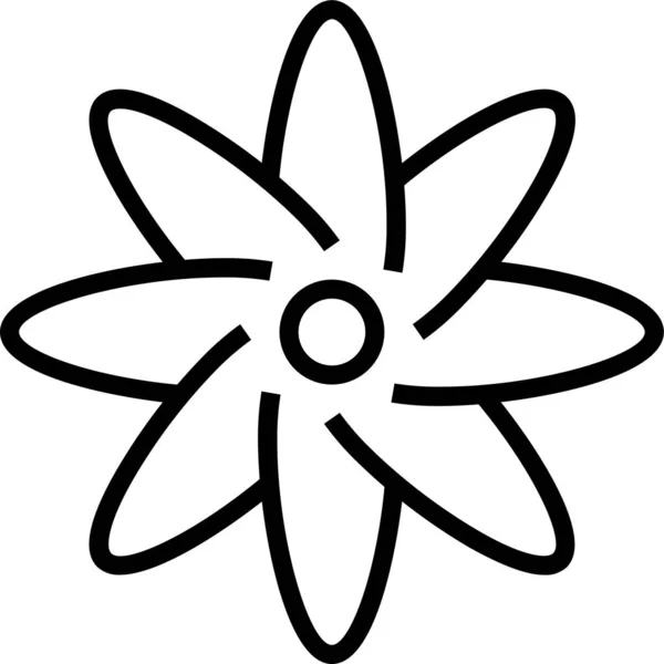 Natur Kronblad Botaniska Ikonen Kontur Stil — Stock vektor