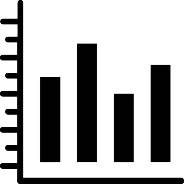 Icono Gráfico Barras Analíticas Estilo Sólido — Archivo Imágenes Vectoriales