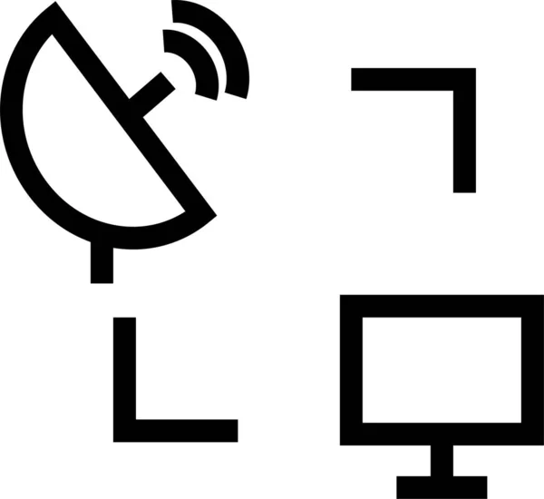 Kommunikationsverbindung Interaktionssymbol Outline Stil — Stockvektor