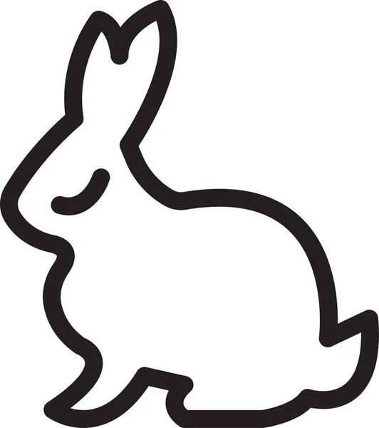 Hayvan Tavşanı Paskalya Ikonu Ana Hatlarıyla — Stok Vektör
