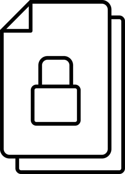 Icono Privacidad Del Archivo Administrador Estilo Esquema — Vector de stock