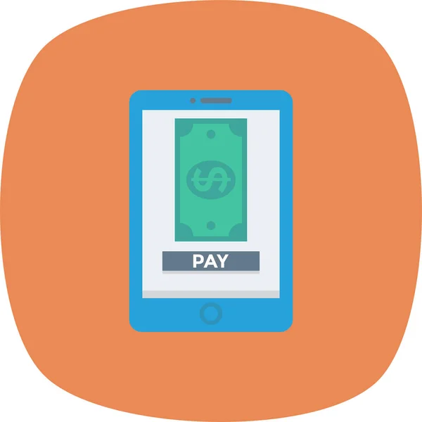 Device Mobilemoney Mobilepayment Icon Flat Style — Stock Vector