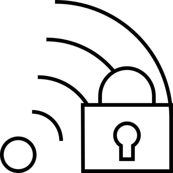 Vergrendel Veilig Signaalpictogram Contourstijl — Stockvector