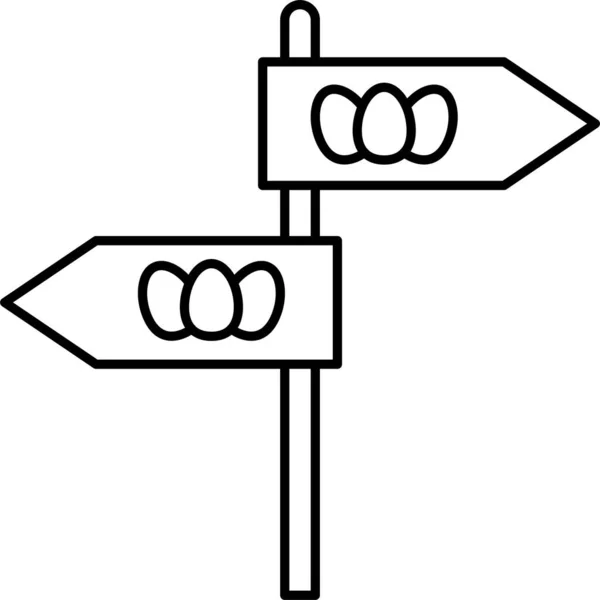 Panneau Direction Icône Route Dans Catégorie Pâques — Image vectorielle