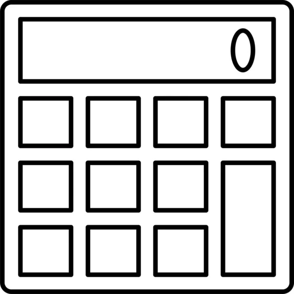 Ikona Matematyki Kalkulatora Zarysie — Wektor stockowy