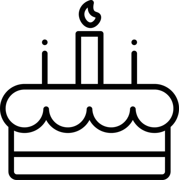 Birthday Cake Candle Icon Outline Style — Stock Vector