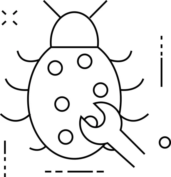Bug Fixing Insect Icon Outline Style — Stock Vector