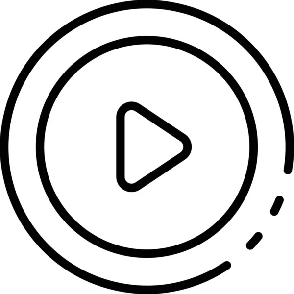 Video Player Play Icon Outline Style — стоковый вектор
