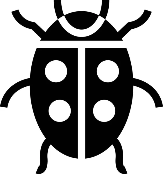Herbst Käfer Fliegen Symbol Solidem Stil — Stockvektor