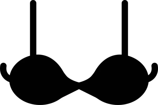 Bikini Sujetador Icono Tela Estilo Sólido — Vector de stock