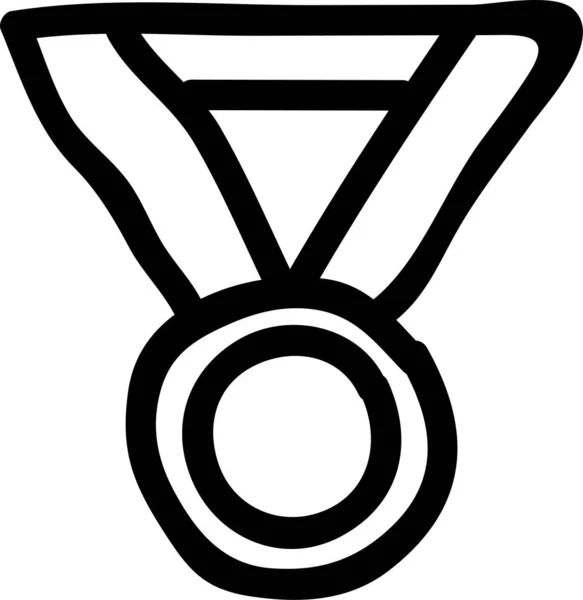 Нагорода Досягнення Значок Медалі Намальованому Стилі — стоковий вектор
