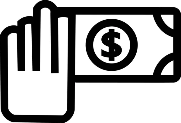 Значок Готівкового Курсу Долара Контурному Стилі — стоковий вектор