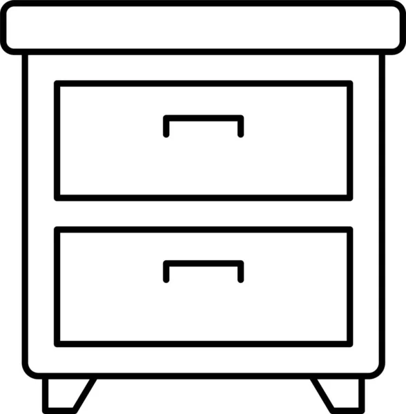 Cajón Mueble Icono Del Gabinete — Vector de stock