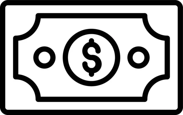 Dollar Note Argent Icône Dans Style Contour — Image vectorielle