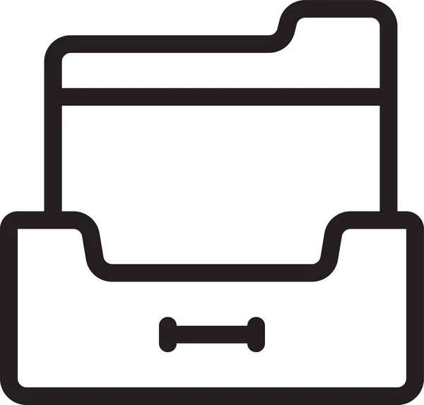Ikona Skrzynki Odbiorczej Folderu Mail Stylu Zarys — Wektor stockowy