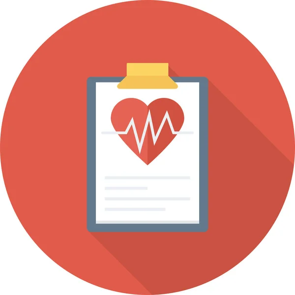 Health Heart Medical Icon Long Shadow Style — Stock Vector