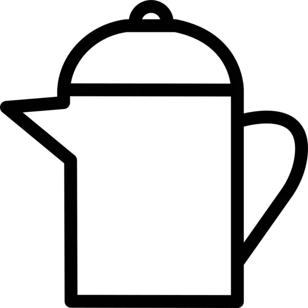 Kaffeekanne Ikone Umriss Stil — Stockvektor