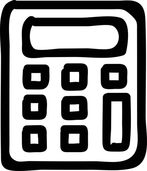 Ikona Kalkulačky Ručně Kresleném Stylu — Stockový vektor