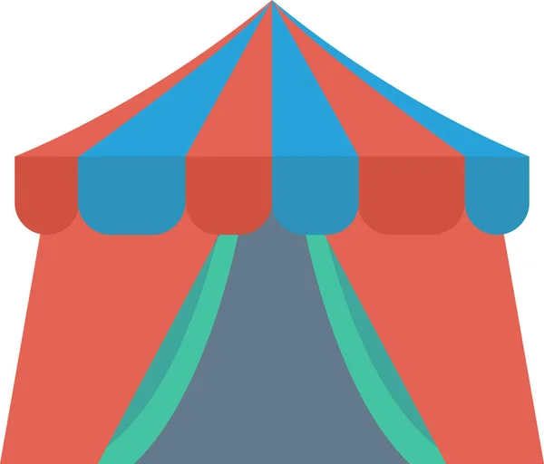 Camping Circus Festival Icon Flat Style — Stock Vector