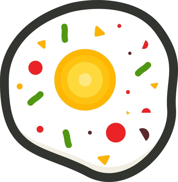 Breakfast Egg Food Icon Filled Outline Style — Stock Vector
